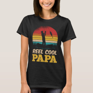Spoel Coole Papa Grappige Visser Vader Vissen Punt T-shirt