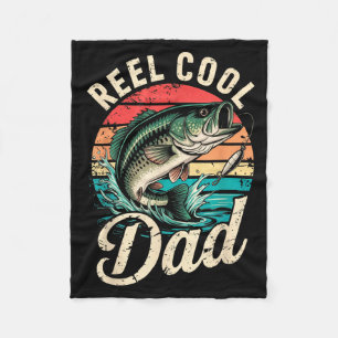 Spoel Coole Papa Vintage Grappige Mannen Vissen Ma Fleece Deken