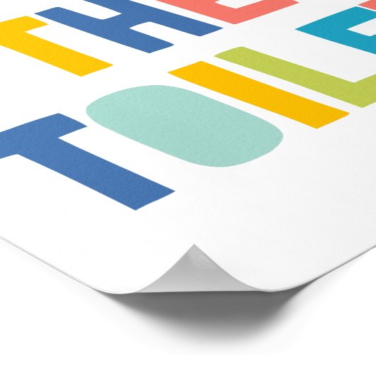 Spoel de toilet, Kinder badkamer Poster (Hoek)