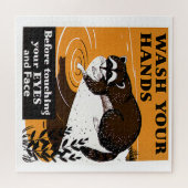 spoel uw handen terug, virusvrij, ZSSG Legpuzzel (Horizontaal)