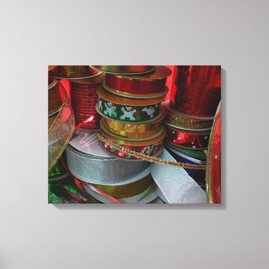 Spoelen van kerstfeestdagen, rood en goud canvas afdruk (Voorkant)