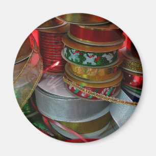 Spoelen van kerstfeestdagen, rood en goud magneet