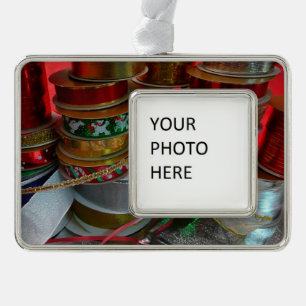 Spoelen van kerstfeestdagen, rood en goud verzilverd kader ornament