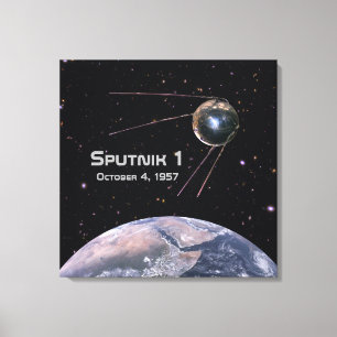 Spoetnik 1 Aardesatelliet Canvas Afdruk