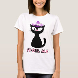SPOIL ME Cute Black Cartoon Princess Cat T-shirt