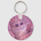 Spoiled Princess Cat Texting in Bed                Sleutelhanger (Achterkant)