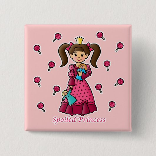 Spoiled Princess Vierkante Button 5,1 Cm (Voorkant)