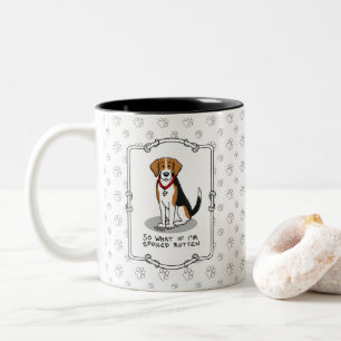 Spoiled Rotten Beagle (tri color 3) Dog Funny Tweekleurige Koffiemok