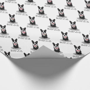 Spoiled Rotten Boston Terrier Dog (zwart) Cute Cadeaupapier