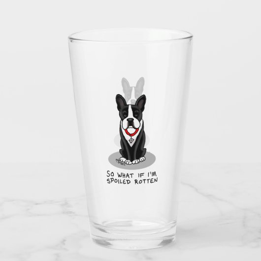 Spoiled Rotten Boston Terrier (zwarte hond) Glas (Achterkant)