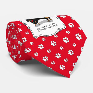 Spoiled Rotten Dachshund (S zwart & tan) Cute dog Stropdas