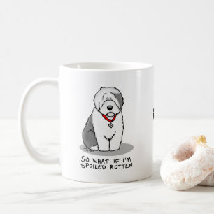 Spoiled Rotten Old English Sheepdog (Grey 1) Funny Koffiemok