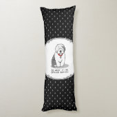 Spoiled Rotten Old English Sheepdog (Grey 1) Funny Lichaamskussen (Achterkant (Verticaal))