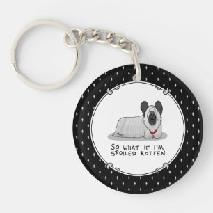 Spoiled Rotten Skye Terrier Dog (zilver) Cute Fun Sleutelhanger