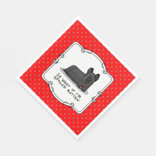 Spoiled Rotten Skye Terrier Dog (zwart) Cute Funny Servet