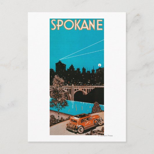 Spokane Adverteren Poster #1Spokane, WA Briefkaart (Voorkant)