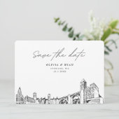 Spokane Bruiloft Modern Save the Date Kaart (Staand voorkant)