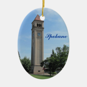 Spokane Clock Tower Riverfront Park Keramisch Ornament