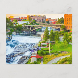 Spokane Herfsten Washington Post Card Briefkaart