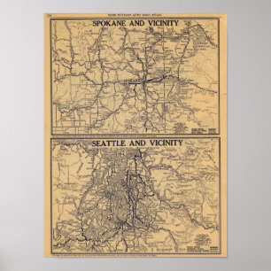Spokane, Seattle Poster