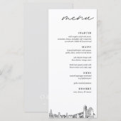 Spokane Skyline Modern Wedding Dinner Menu (Voorkant / Achterkant)