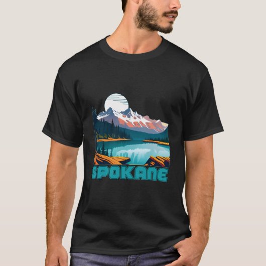 Spokane Souvenir Apparel - Retro Spokane T-shirt (Voorkant)