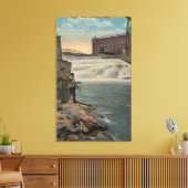 Spokane, WA - Paar Gevist op onderste Herfsten Canvas Afdruk (Insitu (Woonkamer))