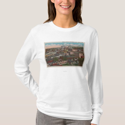 Spokane, WA - Skyline Uitzicht of Downtown T-shirt (Voorkant)
