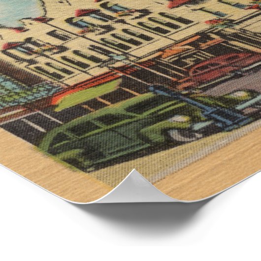 Spokane, WA - Uitzicht Davenport Hotel #2 Poster (Hoek)