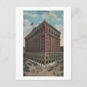 Spokane, WA - Uitzicht Davenport Hotel Briefkaart