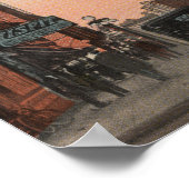 Spokane, WA - Uitzicht in het centrum met horeca Poster (Hoek)