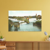 Spokane, WA - Uitzicht Midden-Herfsten & rivier Canvas Afdruk (Insitu (Woonkamer))