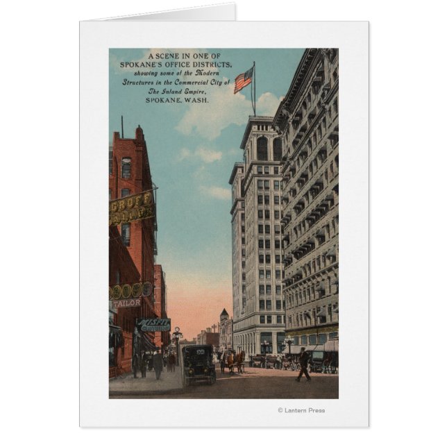 Spokane, WA - Vue du centre-ville avec Horsecarts (Devant)