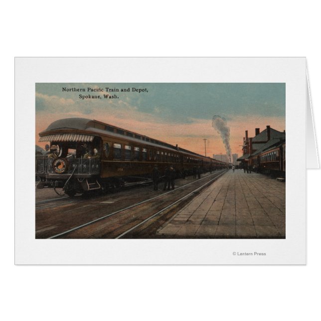 Spokane, WA - Vue sur N. Pacific Train & Depot (Devant horizontal)