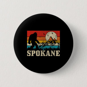Spokane Washington Bigfoot  Mountain Hunter Ronde Button 5,7 Cm
