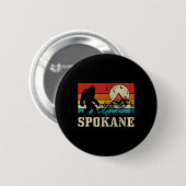 Spokane Washington Bigfoot  Mountain Hunter Ronde Button 5,7 Cm (Voorkant /achterkant)