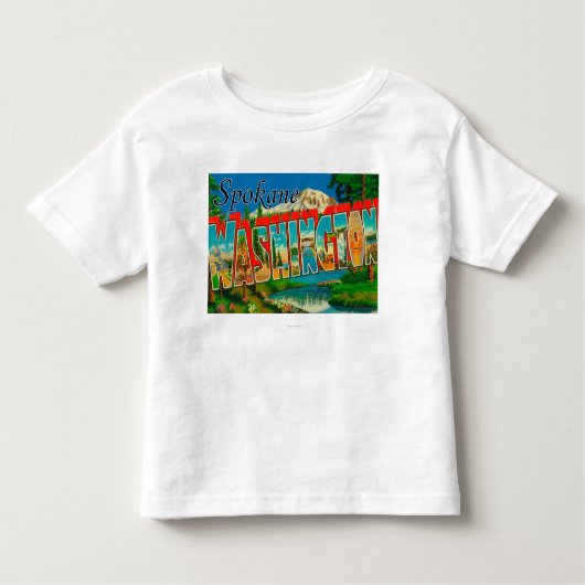 Spokane, Washington - Grote letterscènes Kinder Shirts (Voorkant)