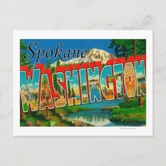 Spokane, Washington - Grote lettertjes Briefkaart (Voorkant)