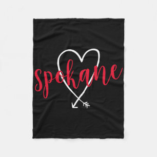Spokane Washington Liefde Hart Handgeschreven Stij Fleece Deken