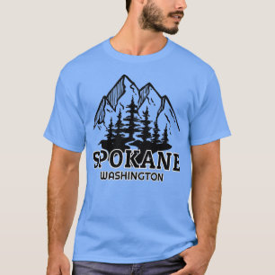Spokane Washington Mountain Retro  nood T-shirt