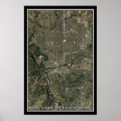 Spokane Washington Satellite Poster Map (Voorkant)