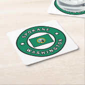 Spokane Washington Vierkante Kartonnen Onderzetter (Schuin)