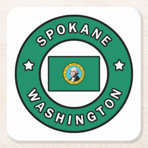 Spokane Washington Vierkante Kartonnen Onderzetter