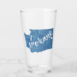 Spokane Washington Wood Grain Glas