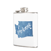 Spokane Washington Wood Grain Heupfles (Links)