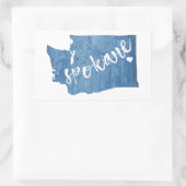 Spokane Washington Wood Grain Rechthoekige Sticker (Tas)