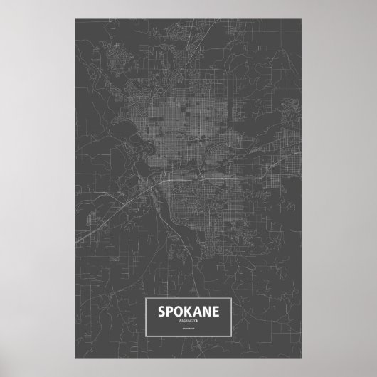 Spokane, Washington (zwart wit) Poster (Voorkant)
