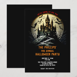 Spoken Castle op Begraafplaatsheuvel Halloweenfees Kaart