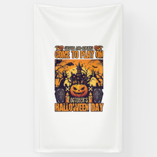 Spoken en Boemannen Halloween Kom Spelen Oktober G Spandoek