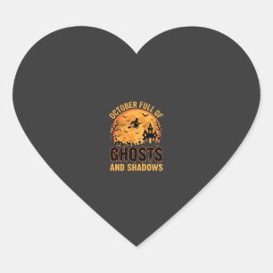 Spoken en Schaduwen Halloween Maan Ontwerp Hart Sticker